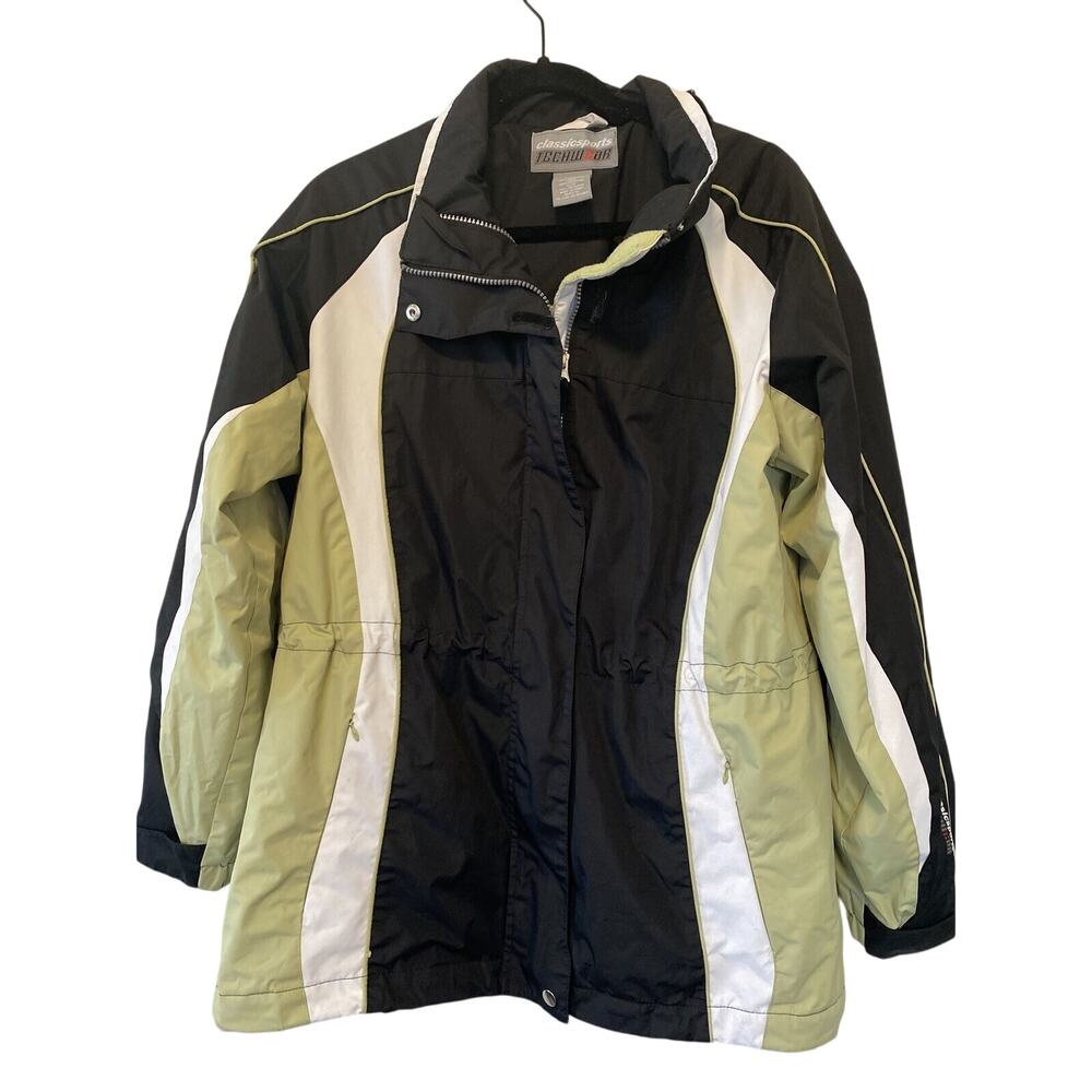 Mens Classicsports Techwear Lined Jacket Size Green Black White XL